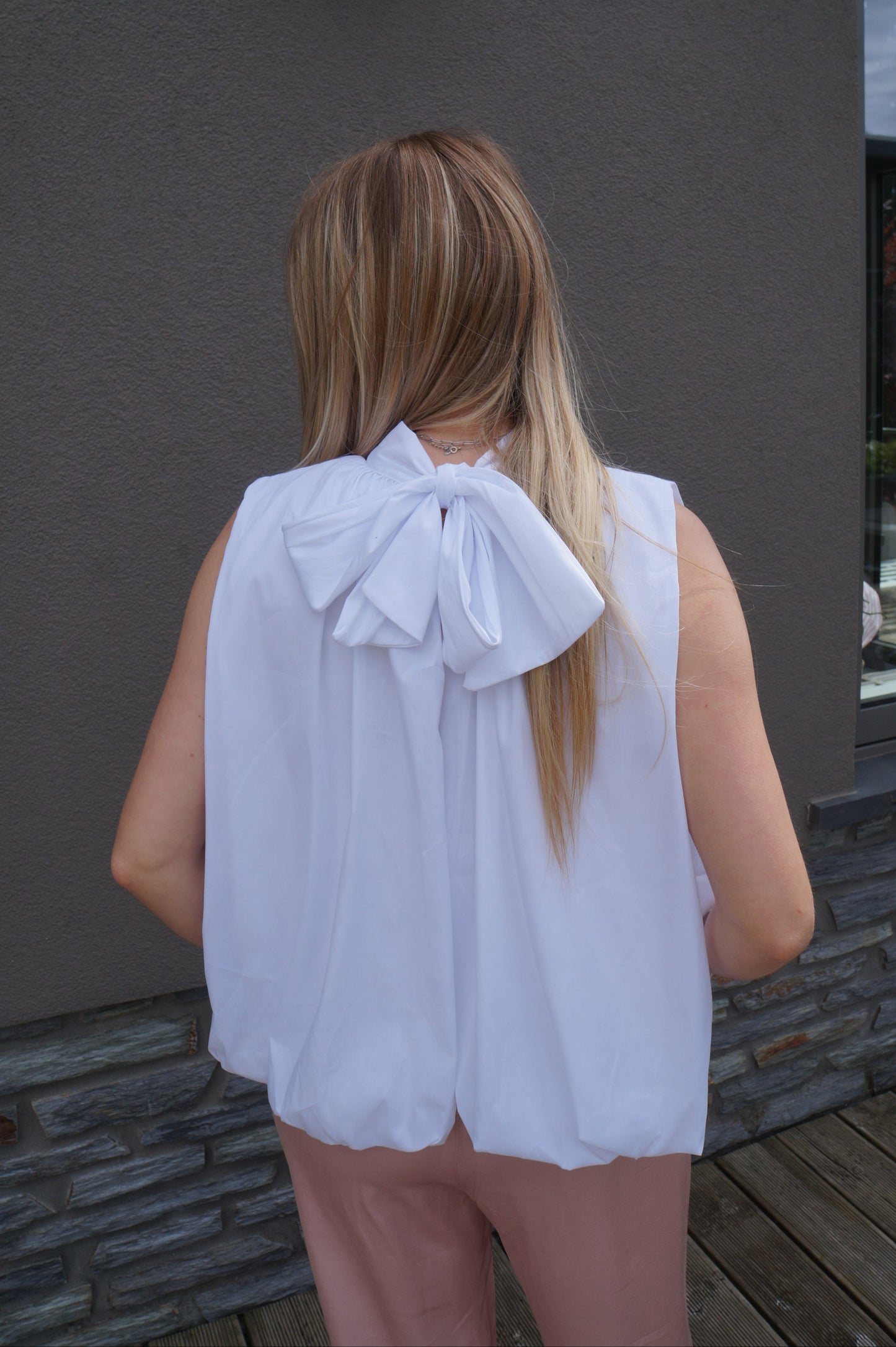 Blouse à noeud Moa - Blanche