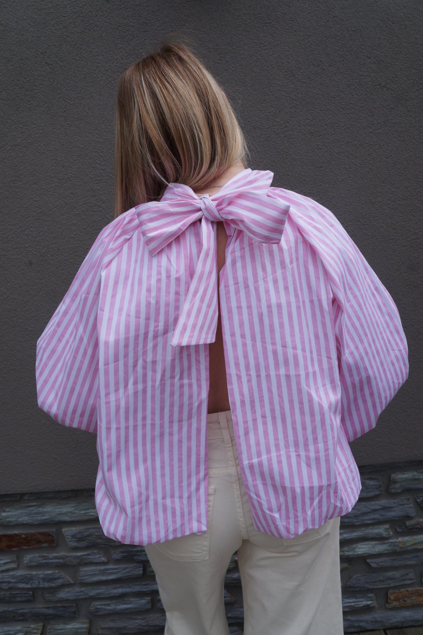 Blouse à noeud Moa - Rayée