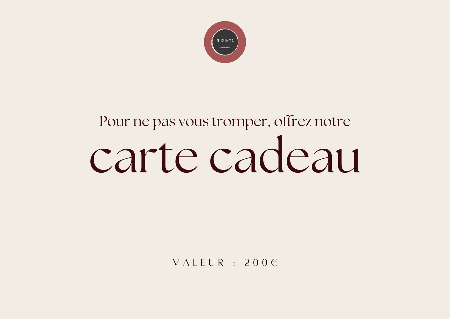 Carte Cadeau Nosinya
