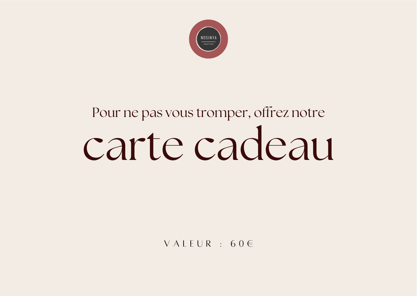 Carte Cadeau Nosinya