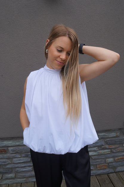 Blouse à noeud Moa - Blanche