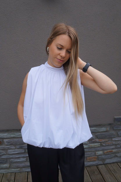 Blouse à noeud Moa - Blanche