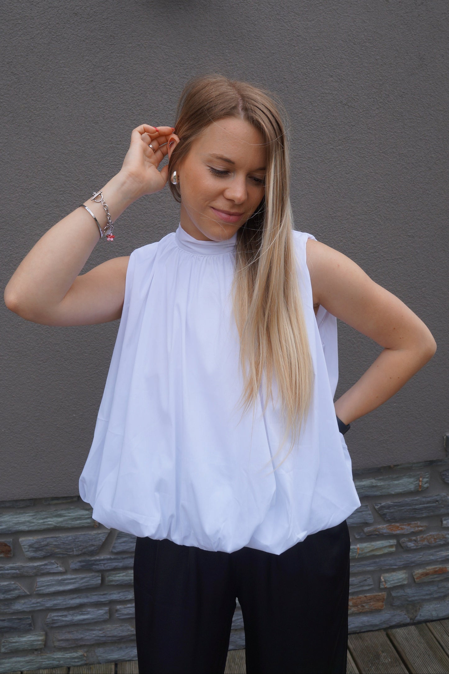 Blouse à noeud Moa - Blanche