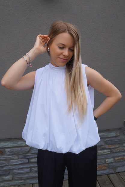 Blouse à noeud Moa - Blanche