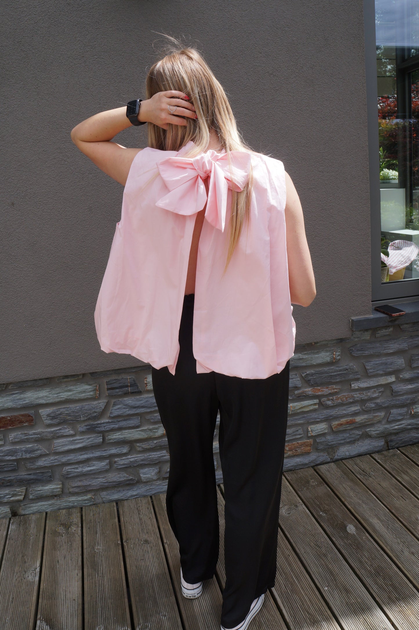 Blouse à noeud Moa - Rose