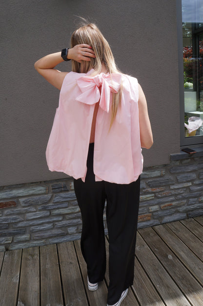 Blouse à noeud Moa - Rose