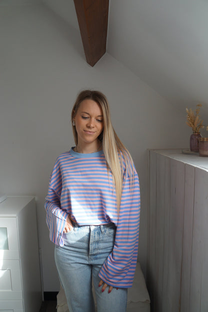 T-shirt Loua - Bleu/rose bébé