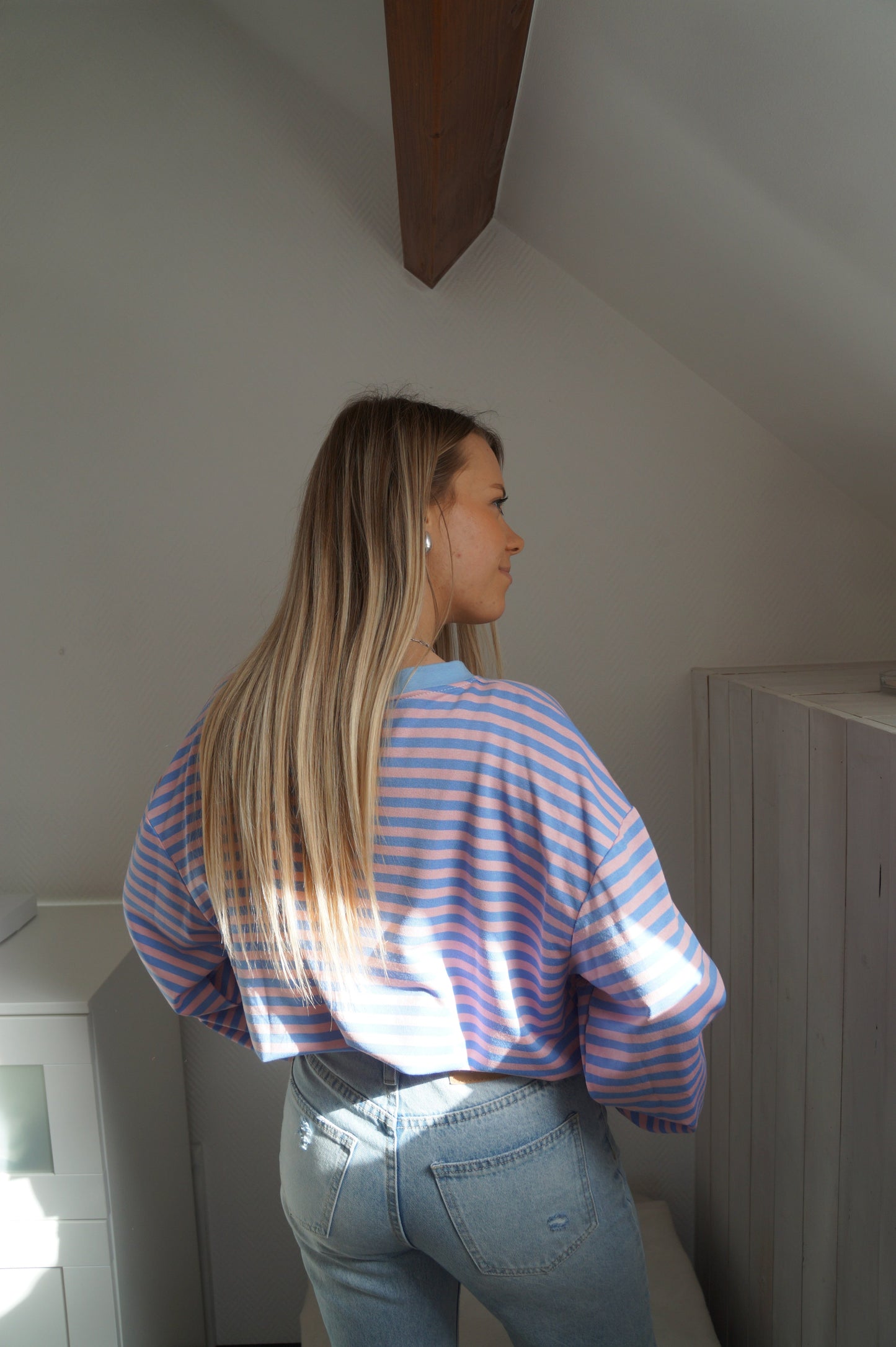 T-shirt Loua - Bleu/rose bébé