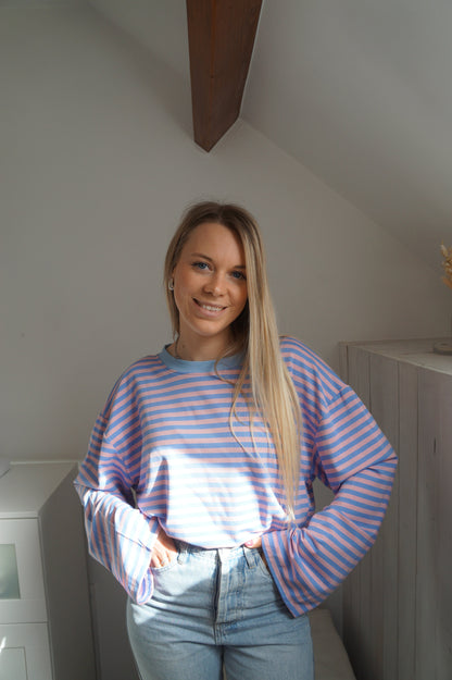 T-shirt Loua - Bleu/rose bébé