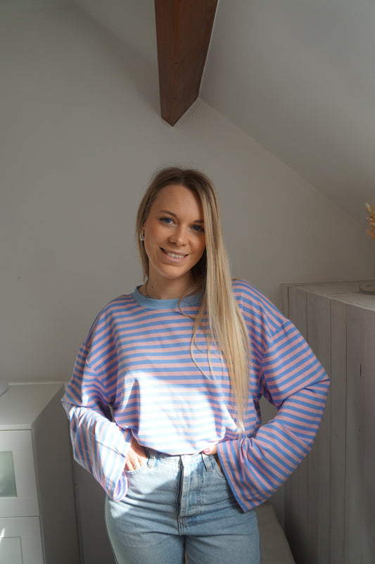 T-shirt Loua - Bleu/rose bébé