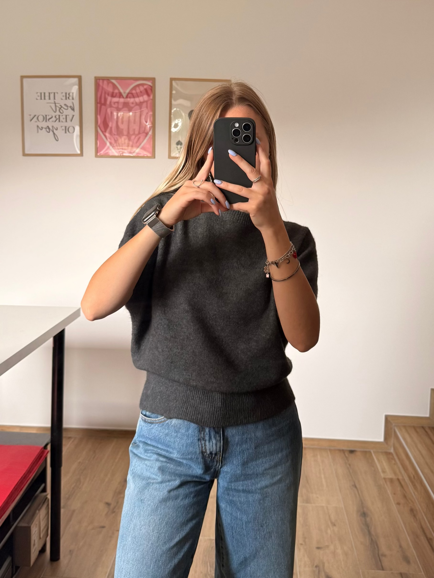 Pull chauve souris gris 