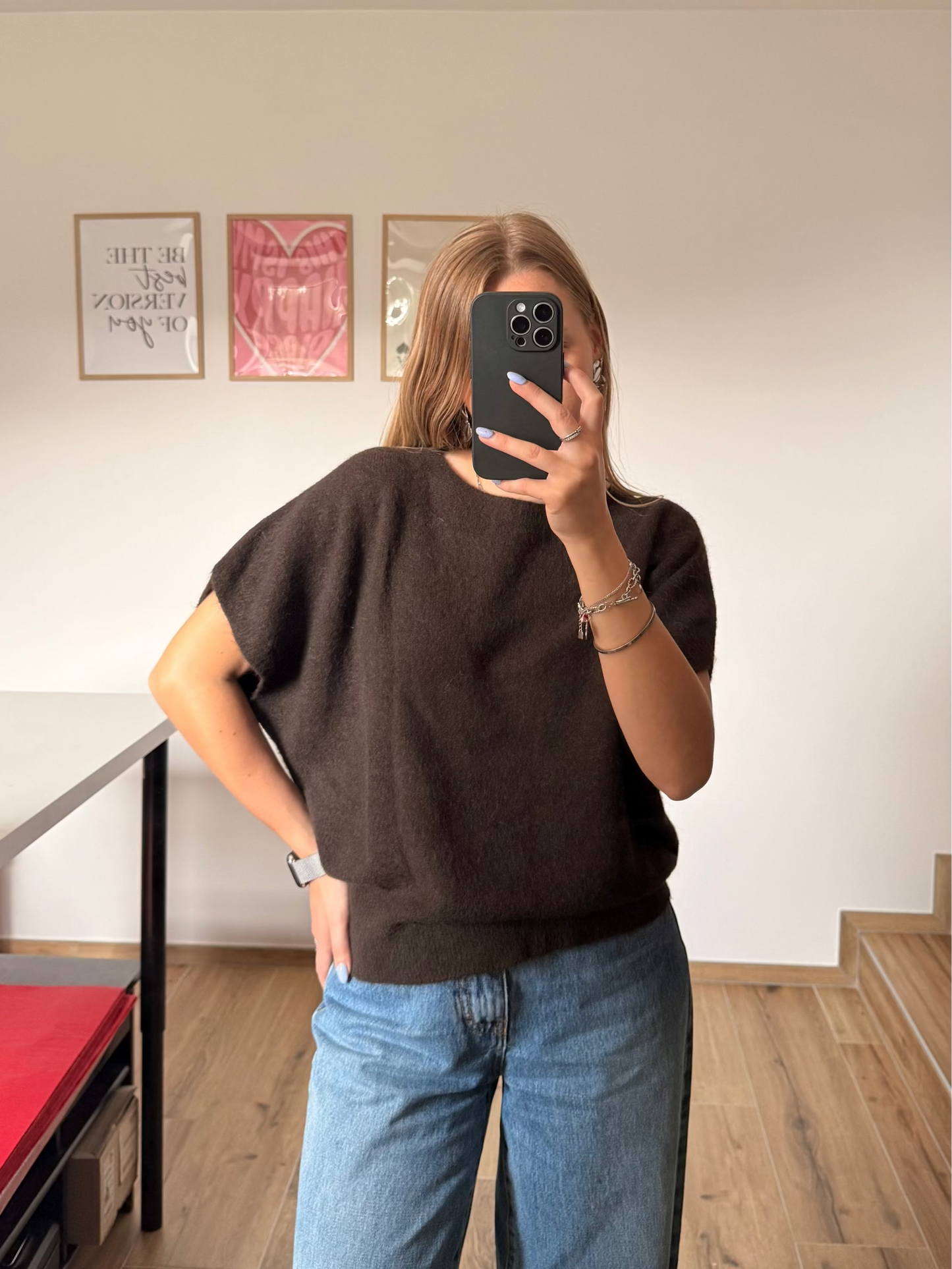 Pull chauve souris marron 