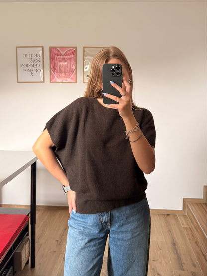 Pull chauve souris marron 