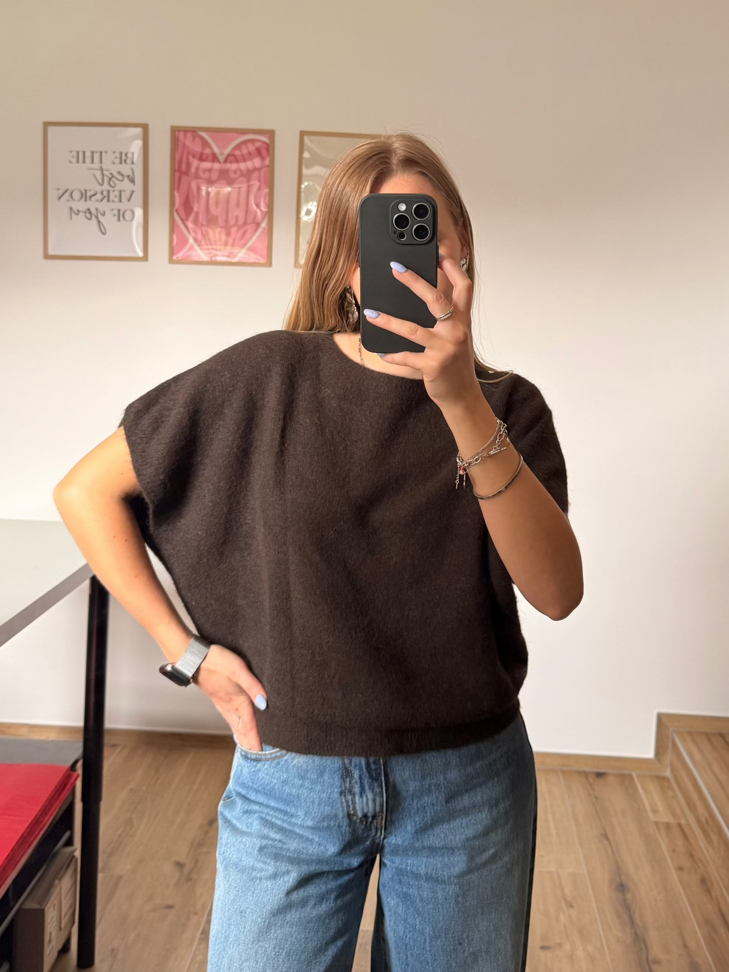Pull chauve souris marron 