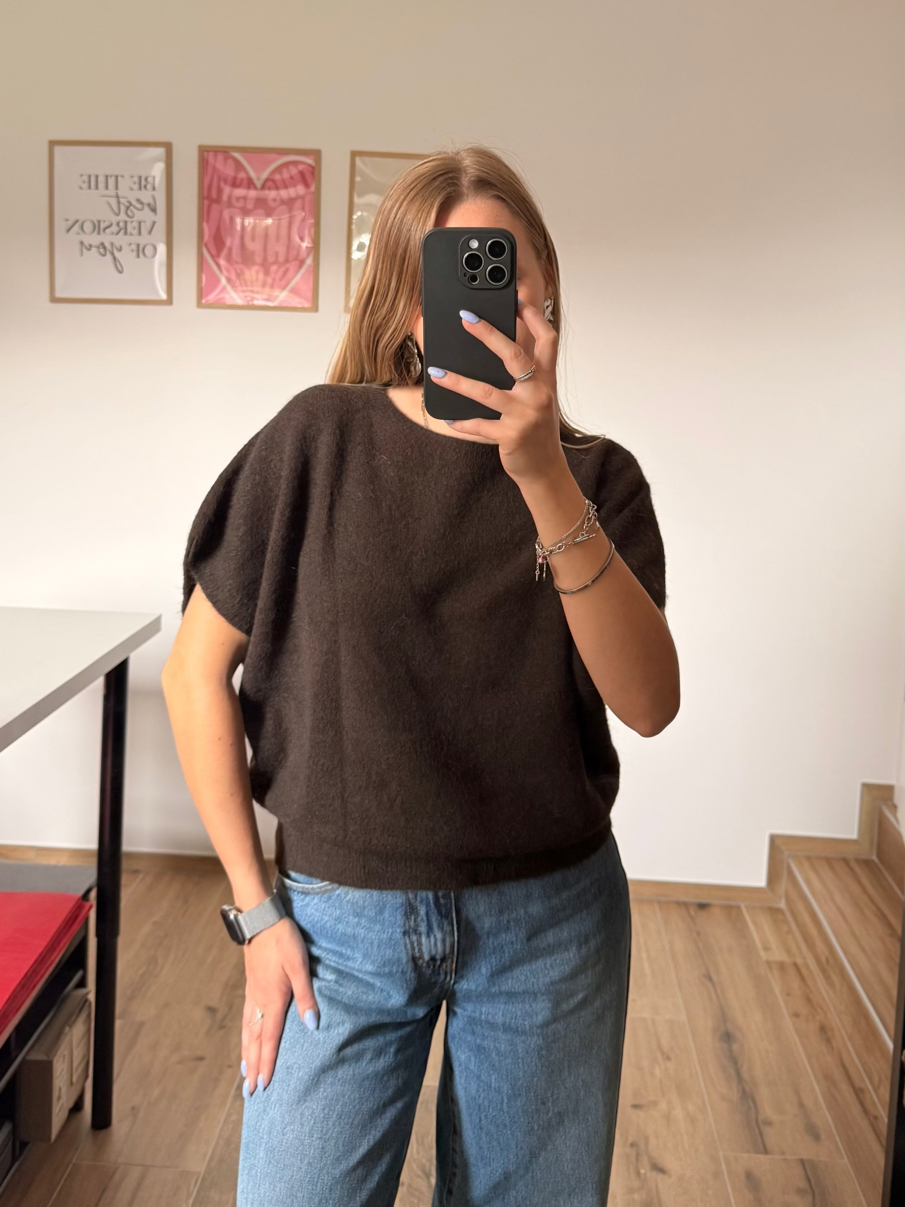 Pull chauve souris marron 