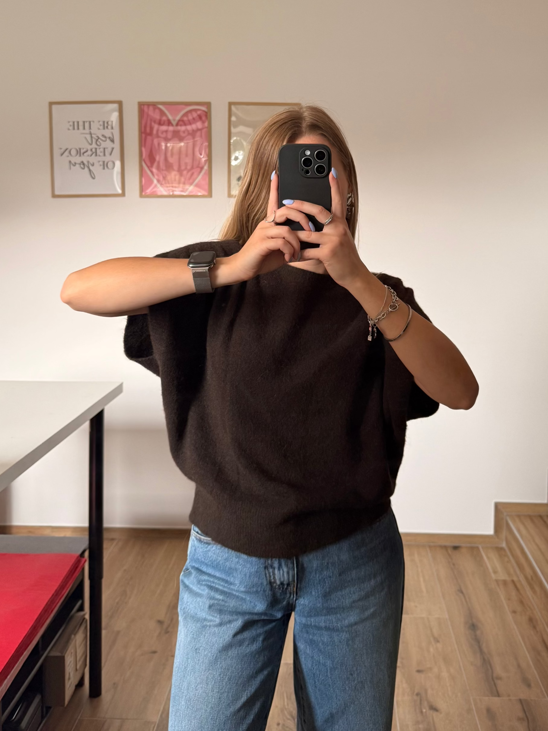 Pull chauve souris marron 
