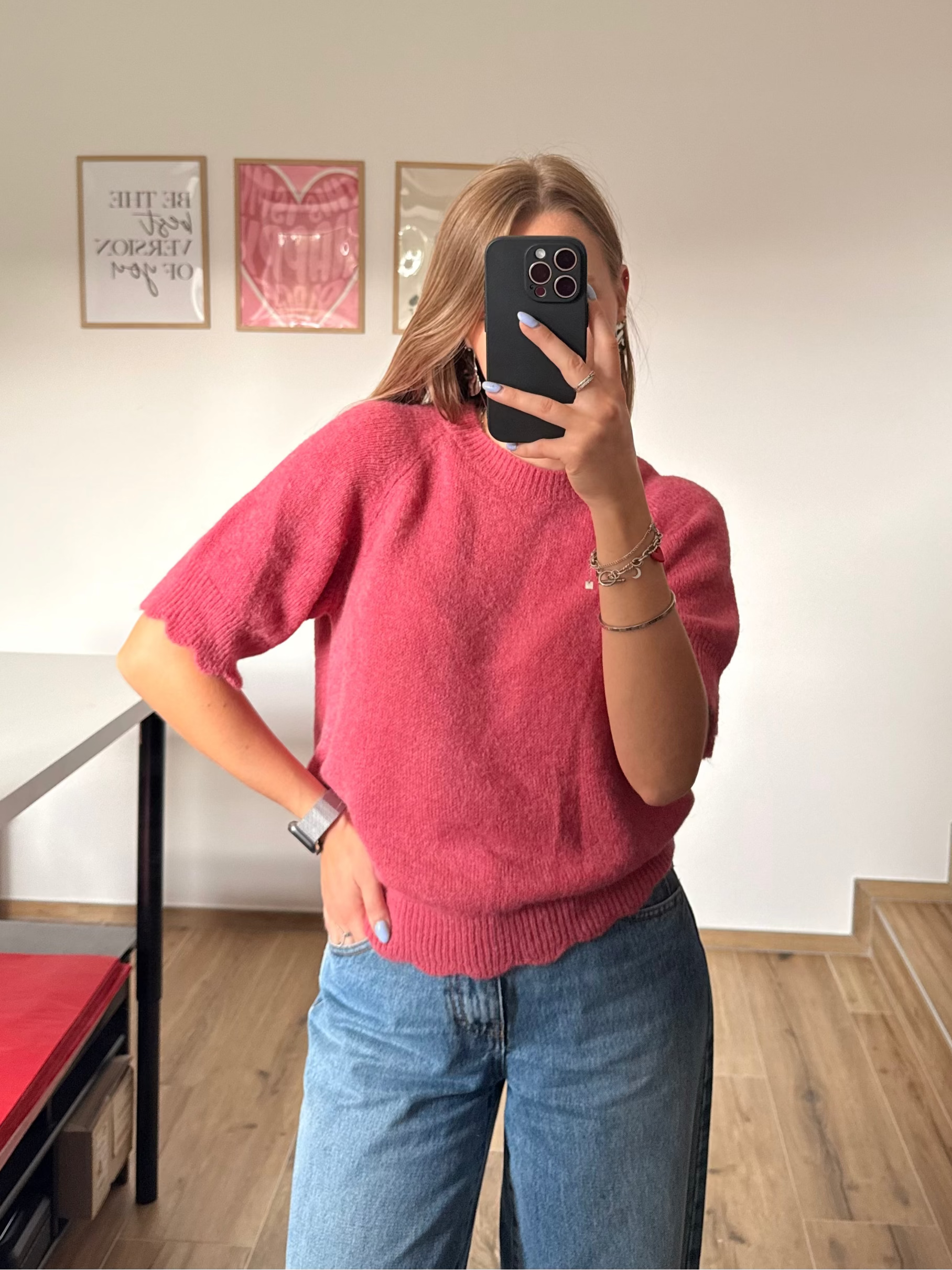 Pull sans manches vieux rose 