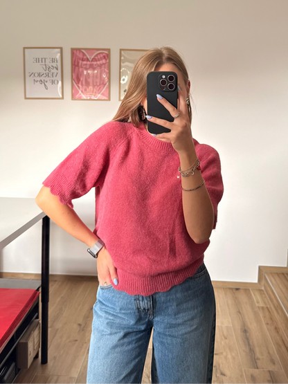 Pull sans manches vieux rose 