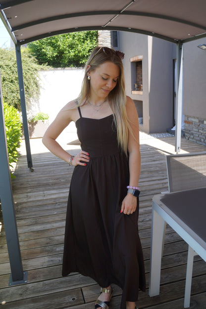 Robe longue Sylvie - Marron