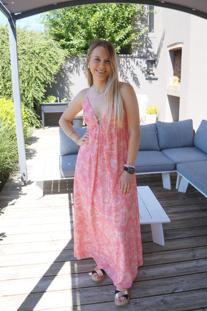 Robe longue Maria - Rose