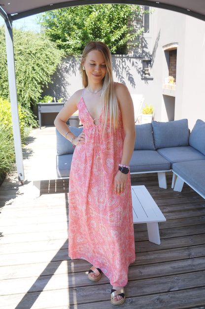 Robe longue Maria - Rose