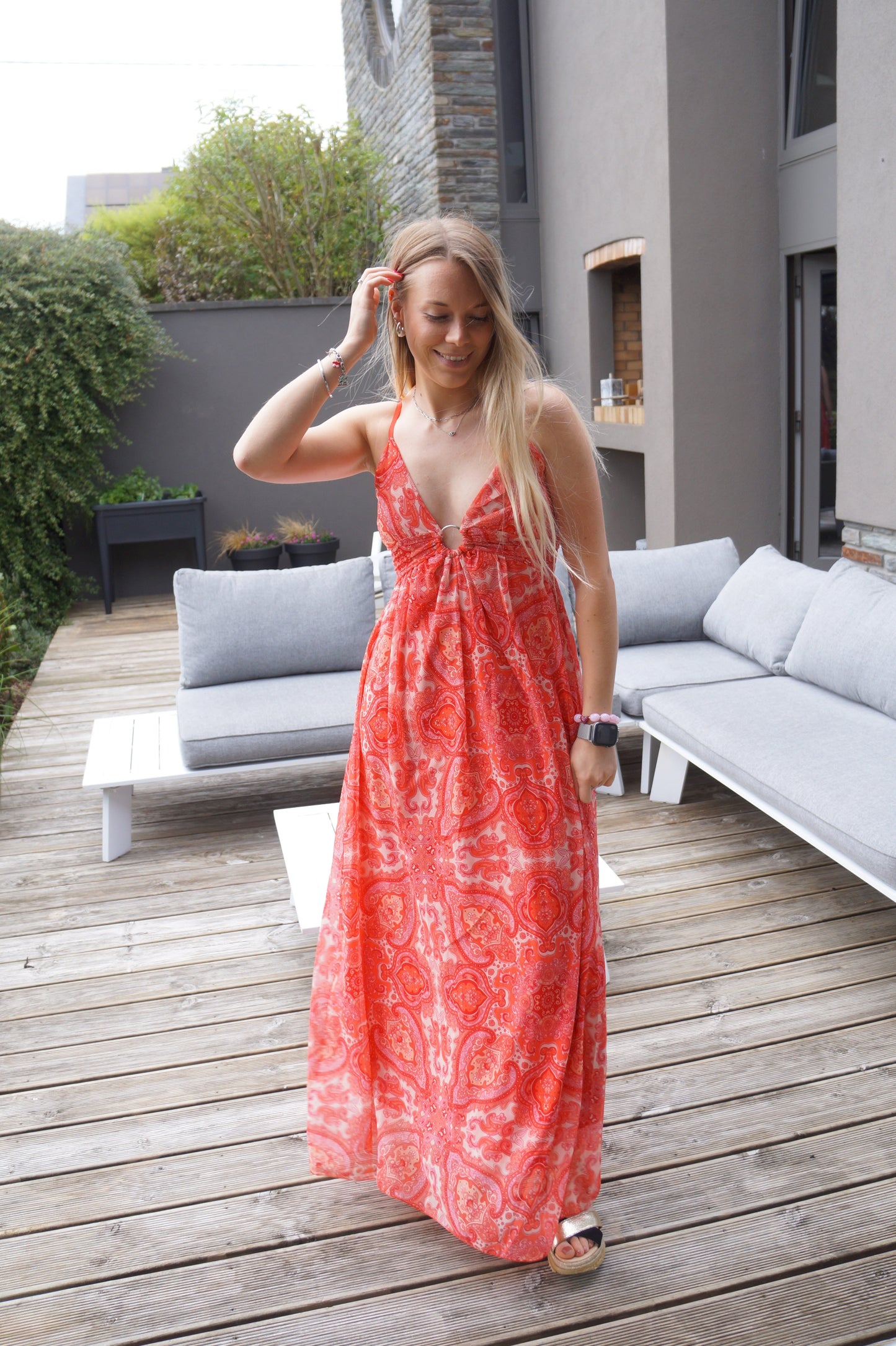 Robe longue Maria - Rouge