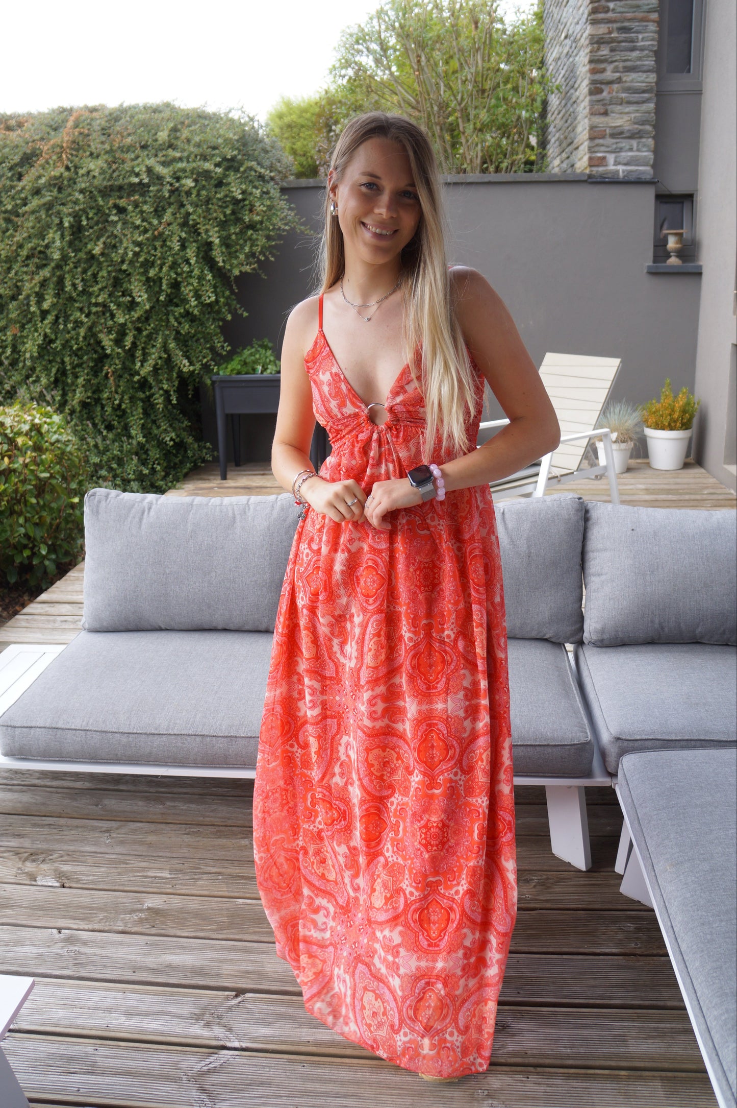 Robe longue Maria - Rouge