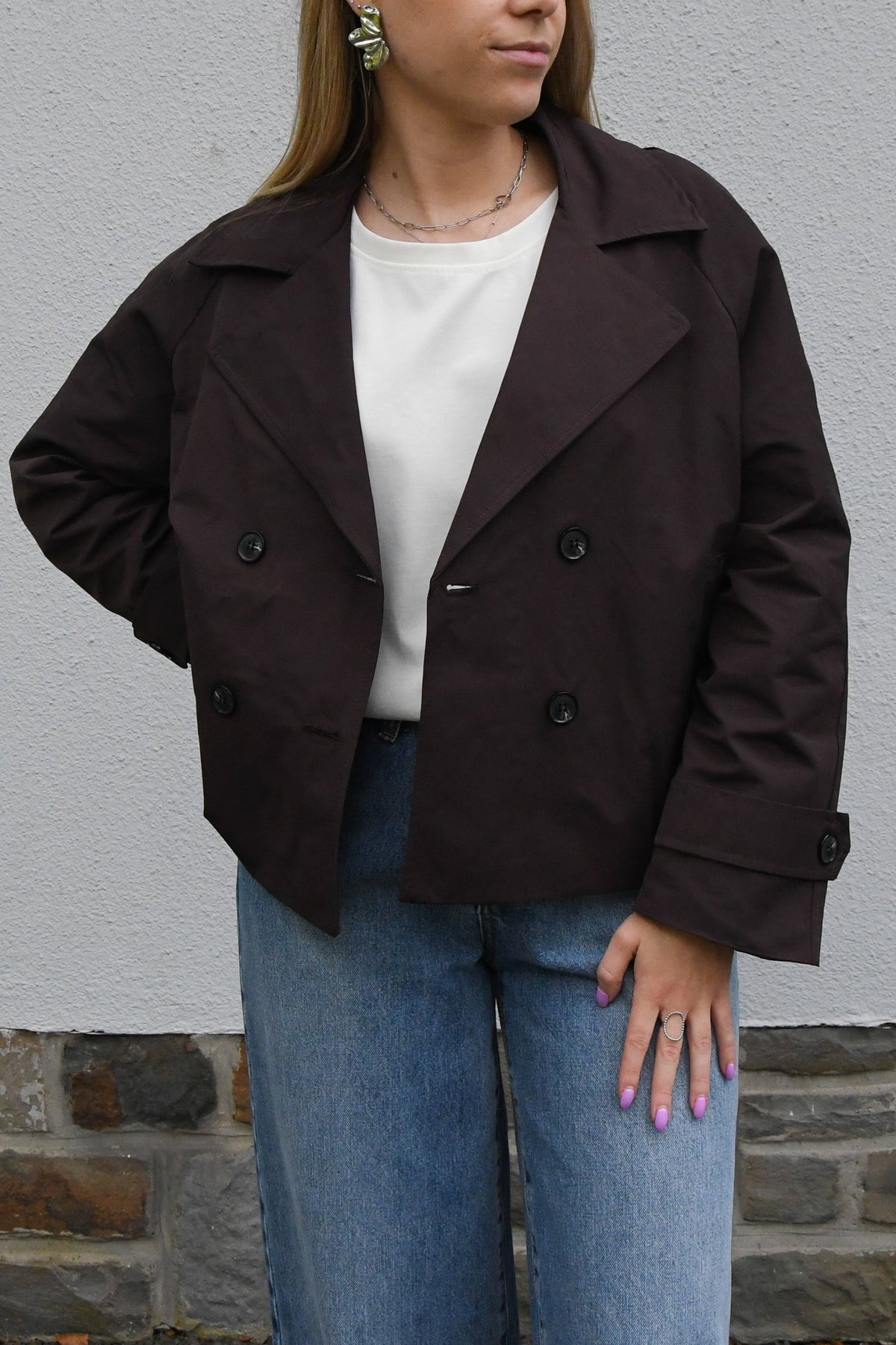 Trench court marron 