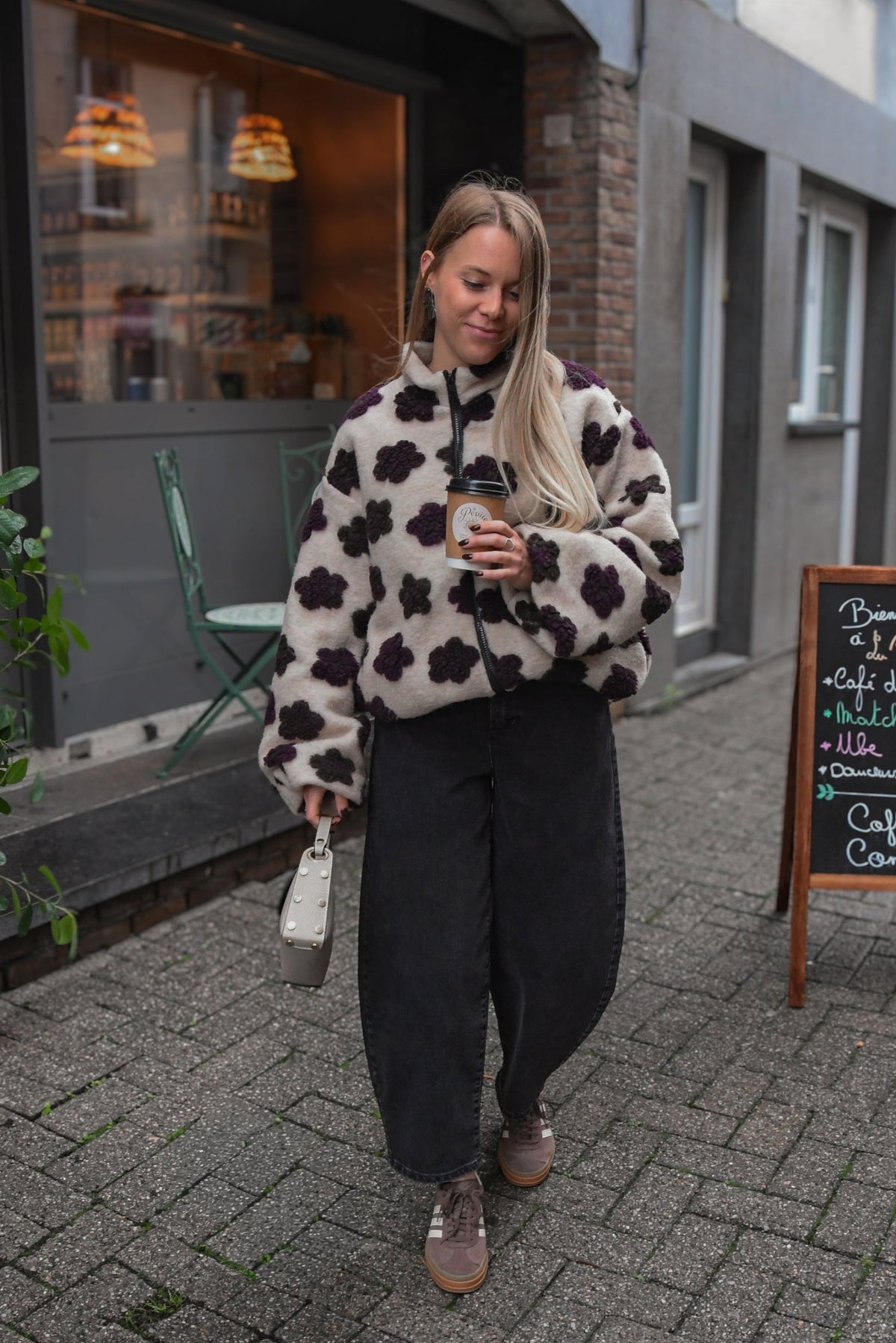 Veste polaire a fleurs 