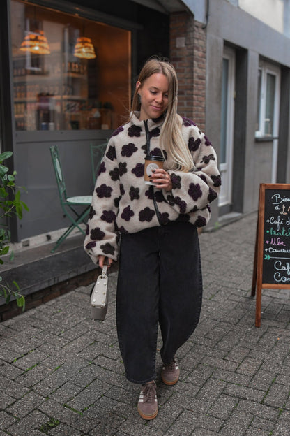 Veste polaire a fleurs 