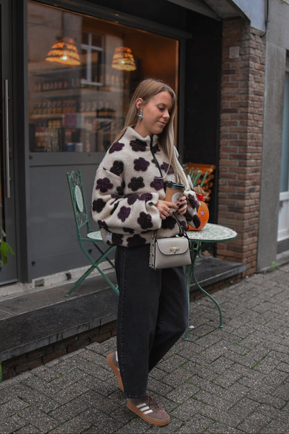 Veste polaire a fleurs 