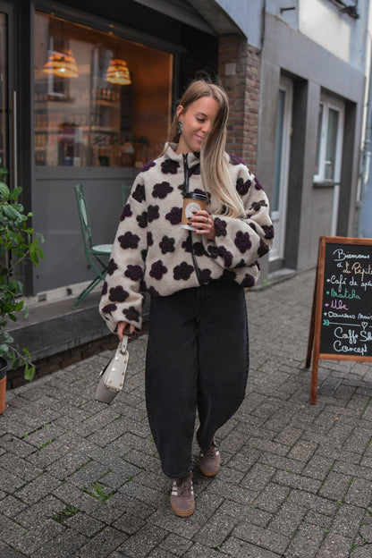 Veste polaire a fleurs 