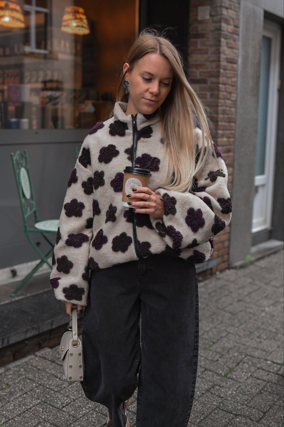 Veste polaire a fleurs 