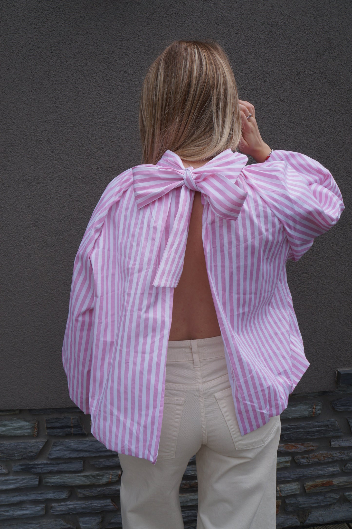 Blouse à noeud Moa - Rayée