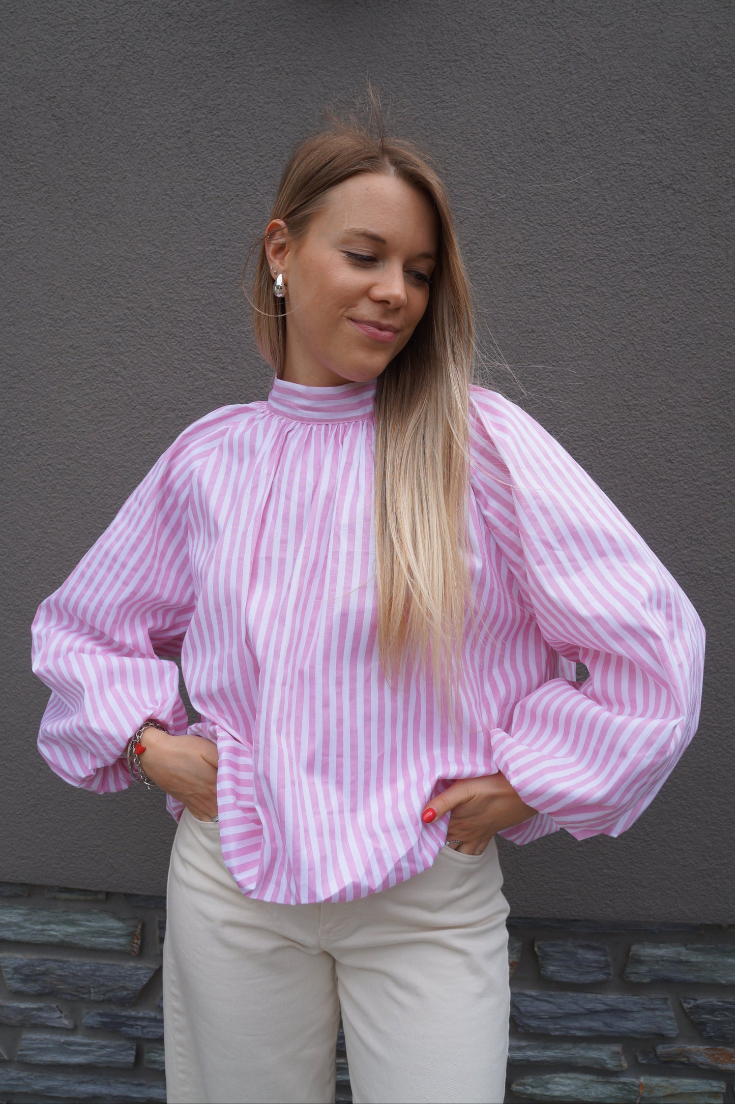 Blouse à noeud Moa - Rayée