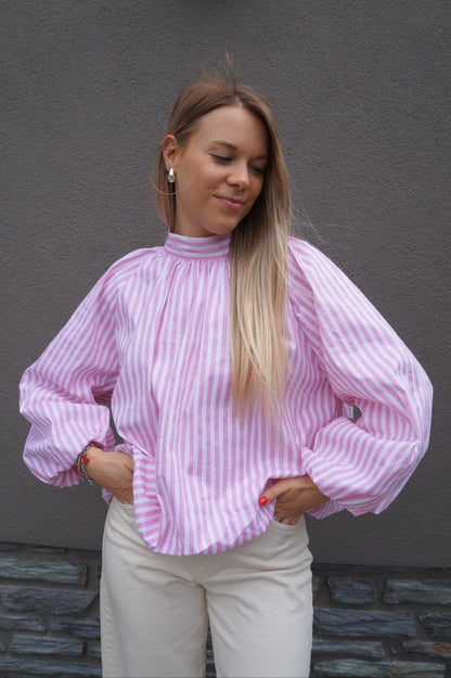 Blouse à noeud Moa - Rayée