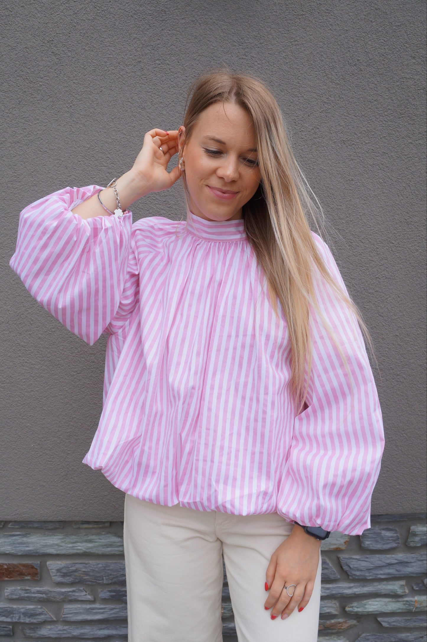 Blouse à noeud Moa - Rayée