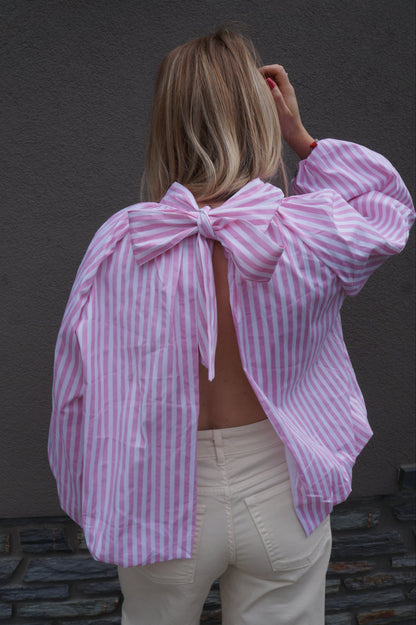 Blouse à noeud Moa - Rayée
